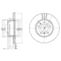 DELPHI BMW диск гальм. передн. вентил. 5/7 серія (E32/E34) 88- (302*22)