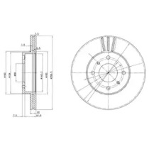 DELPHI NISSAN гальмівний диск передн.(вентил.) Primera 90-, Almera 00-