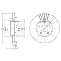 DELPHI VW диск гальм передн.Passat,Skoda SuperB 00-