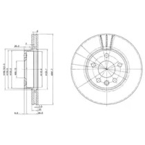 DELPHI VW диск гальмівний передній Sharan,Ford Galaxy,Seat Alhambra