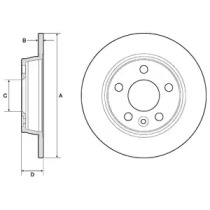 DELPHI VW диск гальмівний задній Sharan,Seat Alhambra,Ford Galaxy