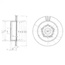 DELPHI TOYOTA гальмівний диск перед. (вентил.) Lexus LS400 4.0 94-00Century 5,0