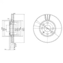 DELPHI OPEL диск гальмівний вент. передній Astra F,G 95-