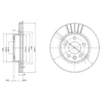 DELPHI VW диск гальмівний передній вентил.(280мм) T4 96-