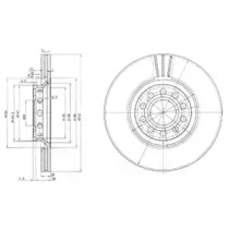 DELPHI VW диск гальмівний передній Passat 00-,Audi A4/A6 97-,Skoda SuperB I