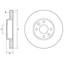 DELPHI RENAULT диск гальм.передн.Nissan Note 1.4, Micra 1.0 1.2 1.4 02-,Logan 07-