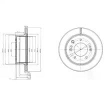 DELPHI KIA гальмівний диск задн. (315mm) Sorento 02-