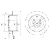 DELPHI TOYOTA гальмівний диск задн. Corolla -07