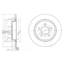 DELPHI FORD диск гальмівний задн.C-Max,Focus II,Volvo C30/70,S40,V40/50 03-