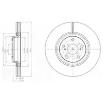 DELPHI TOYOTA диск гальмівний передн.Avensis 2.0D-4D/2.2D-4D 08-