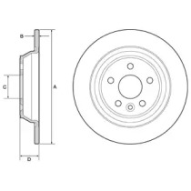 DELPHI гальмівний диск задн. FORD Mondeo 07- S-Max 06-