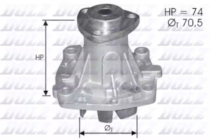 DOLZ ALFA ROMEO помпа води (без корпуса) 155,164 2.5TD 95-,Chrysler Voyager 95-