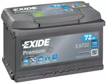 АКБ 6СТ-72 R+ (пт720) (необслуг) (низький) Premium Exide