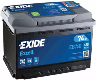 Акумулятор 74Ah-12v Exide EXCELL (278х175х190), R, EN680