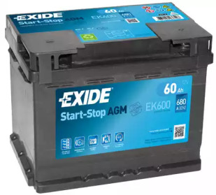 Акумулятор 60Ah-12v Exide AGM (242х175х190), R, EN680