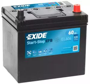 60 Ah/12V EXIDE EFB JIS Euro ЕL604