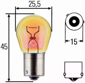 HELLA PY21W 12V21W автолампа жовта