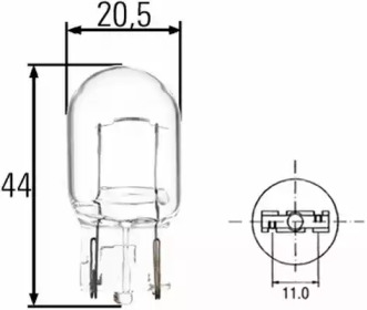 HELLA W21W 12V 21W Автолампа безцокольная (44mm)