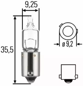 HELLA H6W BAX 9 s 12V 6W автолампа