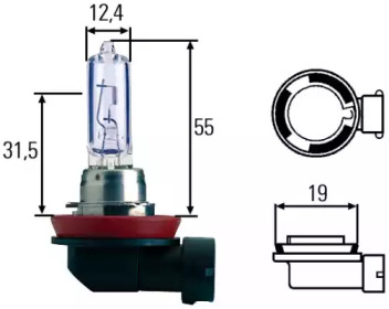 HELLA H9 12V 65W Автолампа WHITE LIGHT UP TO 300h, UP TO 4200 KELVIN