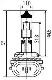 HELLA H27W/2 12V 27W PGJ13 10XBD10 Автолампа