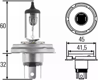 HELLA R2 24V 75/70W Лампа розжарювання HEAVY DUTY (цоколь P45T)