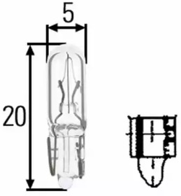 HELLA W1,2W 12V1,2W автолампа безцокольна