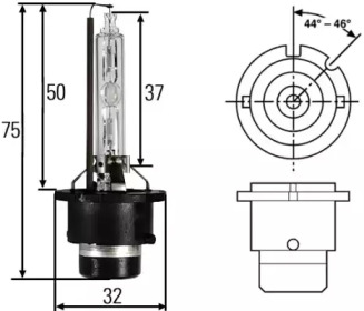 HELLA D2S Pk32d-2 12/24V 35W Газорозрядна лампа XENON