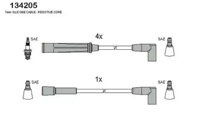 HUCO OPEL К-кт високовольтних проводІв Kadett E 1.3