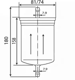 Фильтр топливный h180 D81 d7.9