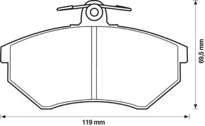 Гальмівні колодки передні Audi 80, 90, 100, 200, A4 / Seat Toledo, Cordoba / VW Caddy, Golf, Passat