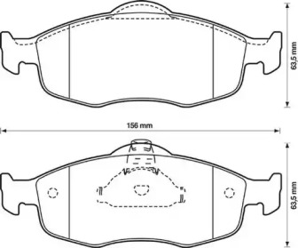 JURID колодки гальмівні передн. MONDEO 1.6I,1.8I,2.0,1.8T