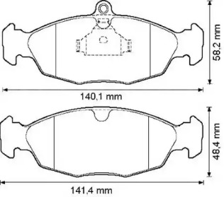 JURID OPEL гальмівні колодки передні Astra F 91-,Vectra A 88-,Daewoo Lanos,Nexia