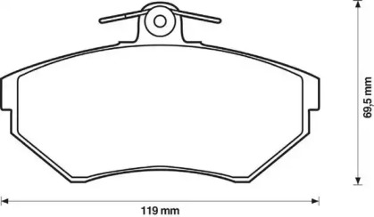 Гальмівні колодки передні VW Caddy, Golf, Jetta, Lupo, Passat, Polo / Seat Toledo, Ibiza, Cordoba