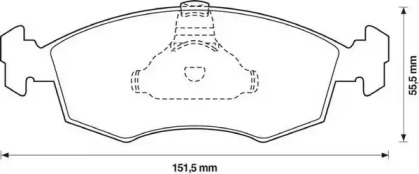 JURID Тормозные колодки пер. FIAT Doblo 1,2-1,9JTD 01-