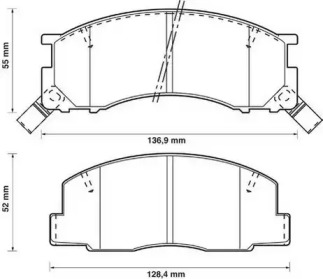 Гальмівні колодки передні ToyotaTown Ace, Previa, Liteace