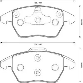 JURID CITROEN гальм.колодки передн.C4 Grand Picasso 06-, Peugeot 207,307, 308 08-