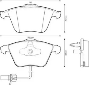 JURID гальмівні колодки перед. AUDI A6/S6  2,5-4,2  99-  (з датчик.)