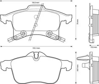 JURID OPEL гальмівні колодки передн.Astra F/G/ H,Combo,Corsa E,Meriva 1.4/2.0 04-