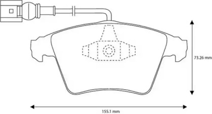 JURID VW гальмівні колодки передн.T5 1.9/2.5TDI 03-  (з датчик.)