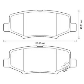 Гальмівні колодки задні Jeep Cherokee, Compas, Wrangler / Dodge Nitro