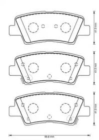 JURID HYUNDAI Комплект гальмівних колодок задн.Tucson,Sonata,Soul,SsangYong