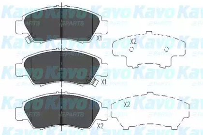 KAVO PARTS HONDA Тормозные колодки передн.Civic 88-