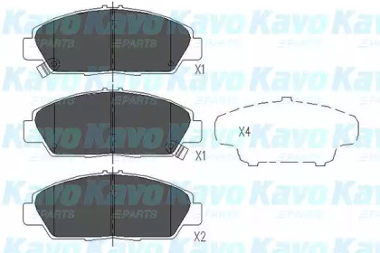 KAVO PARTS HONDA гальмівні колодки передн.Accord 2.0,2. 90-5/93,1.8I 5/93-