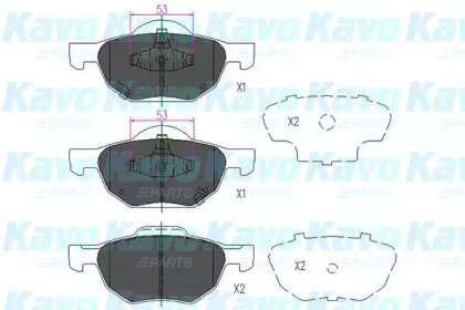 KAVO PARTS HONDA Тормозные колодки передн.Accord 03-