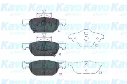 KAVO PARTS HONDA Колодки торм передн.Accord 08-,Civic 12-