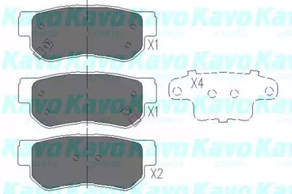 KAVO PARTS HYUNDAI Тормозные колодки задн.Tucson,Sonata,Santa Fe 01-,Kia Magentis,Sportage