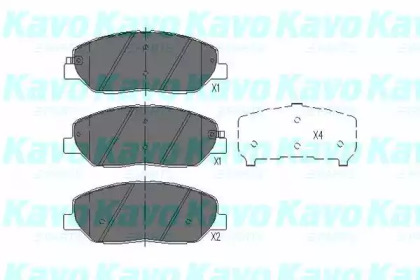 KAVO PARTS HYUNDAI гальмівні колодки передн.Santa Fe, KIA Carnival