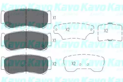 KAVO PARTS HYUNDAI Тормозные колодки задн.Santa Fe 06,- Rodius