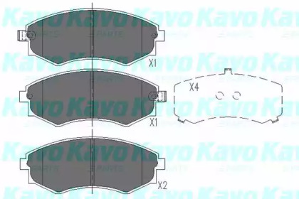 KAVO PARTS HYUNDAI Тормозн.колодки передн.Lantra,Sonata II,III,SsangYong Korando,Musso 88-